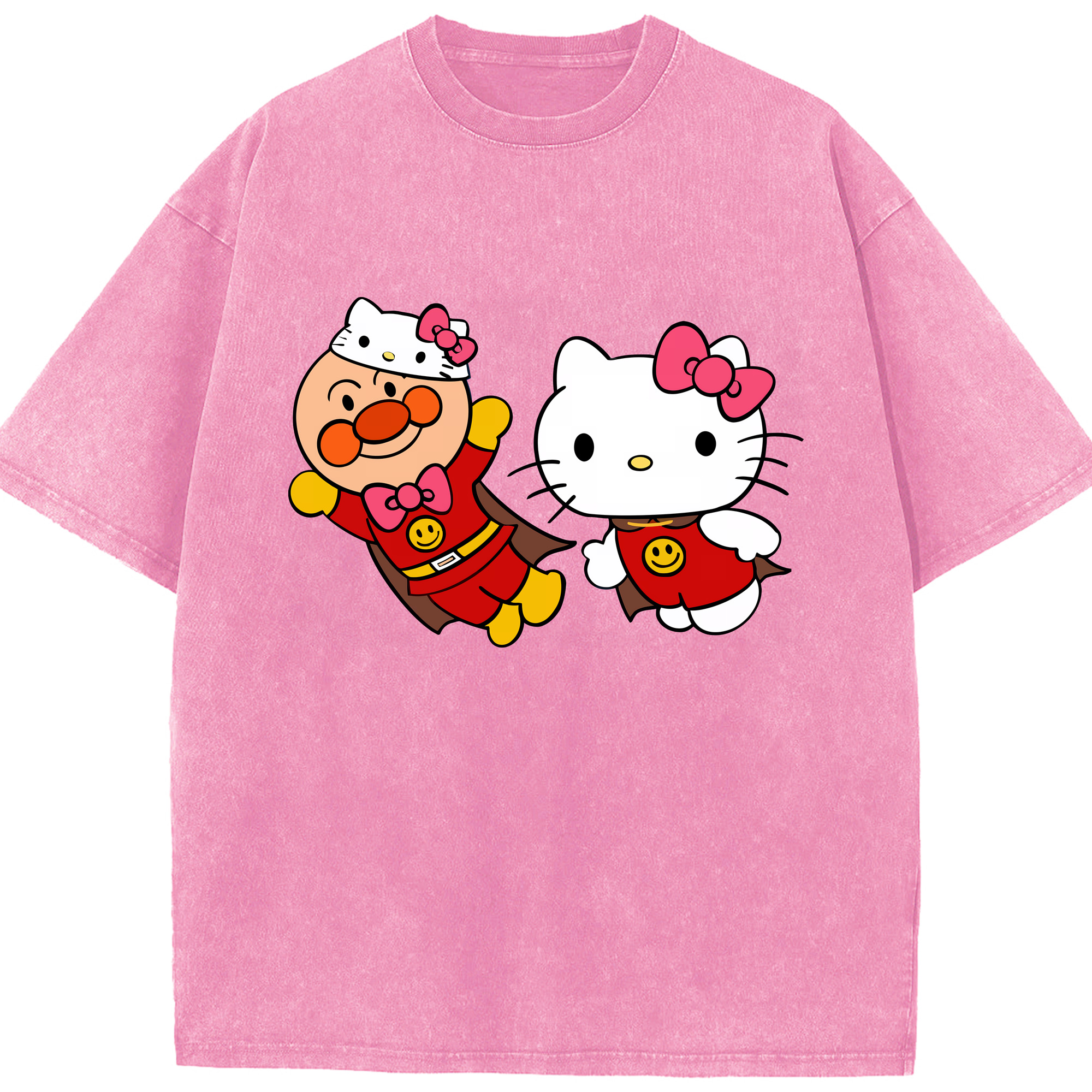 （画像用） アンパンマン Anpanman 綿100% ヴィンテージ風 半袖Tシャツ（フロントプリント）